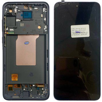 Дисплей для Samsung A556 Galaxy A55 5G с черным тачскрином и корпусной рамкой, OLED 83353 фото