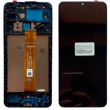 Дисплей для Samsung A127 Galaxy A12 (2021) с черным тачскрином и корпусной рамкой, IPS 1405324 фото