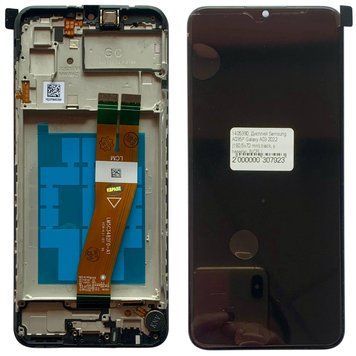 Дисплей для Samsung A037F Galaxy A03S (160.5x72) с черным тачскрином и корпусной рамкой, INCELL 1405318 фото
