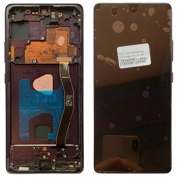 Дисплей для Samsung G770 Galaxy S10 Lite с черным тачскрином и черной корпусной рамкой, Original 83407 фото