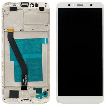 Дисплей для Huawei Y6 2018 | Huawei Y6 Prime 2018 с белым тачскрином и корпусной рамкой, Original (PRC) 163623 фото