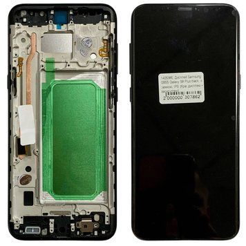 Дисплей для Samsung G955 Galaxy S8 Plus с черным тачскрином и корпусной рамкой, IPS (дисплей не скруглен) 042943 фото