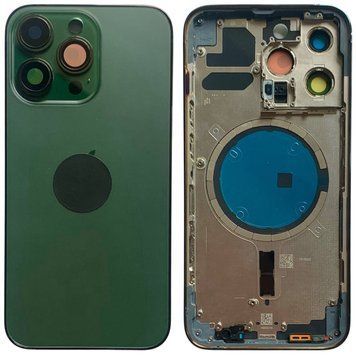 Корпус iPhone 13 Pro Green в зборі з тримачем SIM, кнопками, магнітами та сіткою, ver. USA, Original (China) 648081 фото