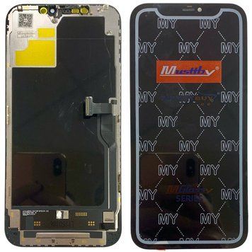 Дисплей для iPhone 12 Pro Max с черным тачскрином, Musttby OLED | Привязывается к iOS 18/26 | В настройках статус "USED" 519556 фото
