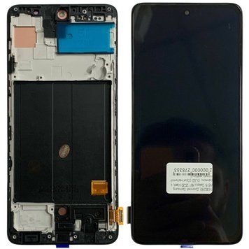Дисплей для Samsung A515 Galaxy A51 (2020) с черным тачскрином и корпусной рамкой, OLED (узкие рамки) 1405283 фото