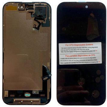 Дисплей для iPhone 16 з чорним тачскріном, CPG Soft OLED (без помилки) 107855 фото