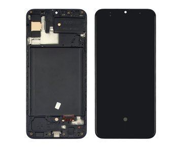 Дисплей для Samsung A307 Galaxy A30S (2019) с черным тачскрином и корпусной рамкой, OLED 40706 фото